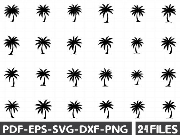 Black and White Palm Tree Silhouette for Graphic Design