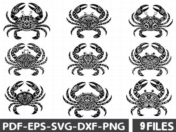 Crab Celtic Stencil Graphics for Local Branding