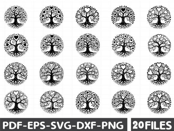 Family Tree with Heart SVG Bundle: Graphics & Illustrations