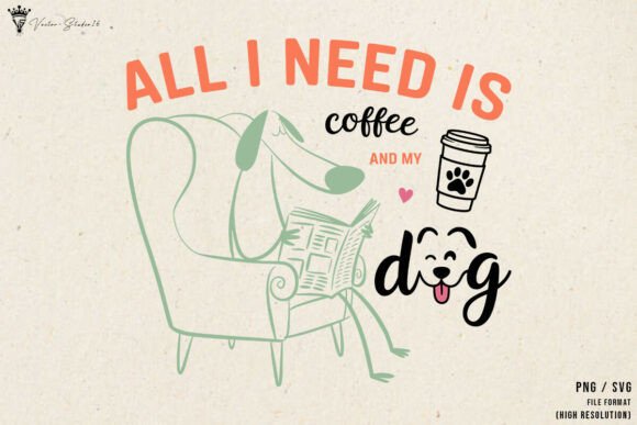 Fathers Coffee Dog SVG PNG Graphics