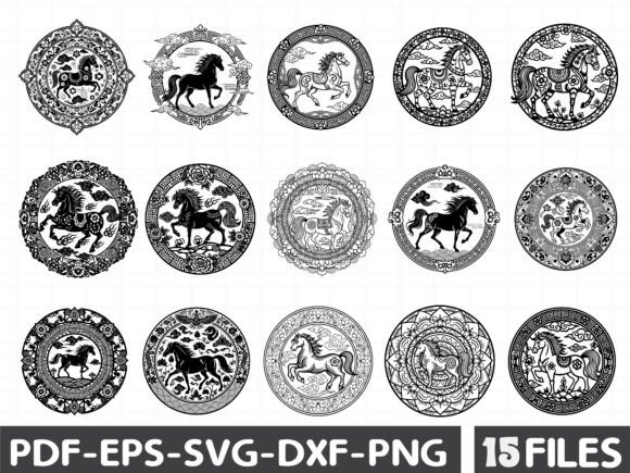 Lunar Horse Graphics for Crafting