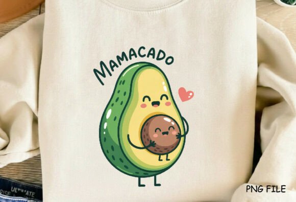 Mother’s Day MAMACADO Avocado Mom PNG for Graphics and T-Shirt Designs