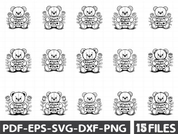 Mother’s Day Teddy Bear Clipart for Graphics and Illustrations
