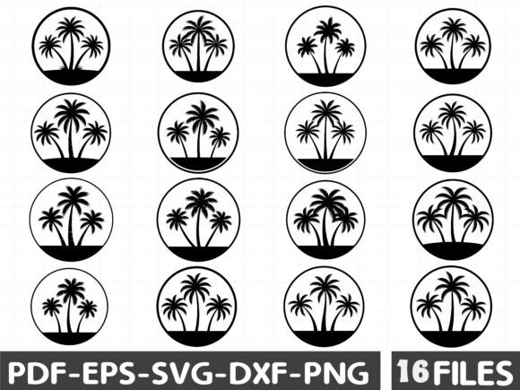 Palm Tree Summer Logo Illustration Graphics