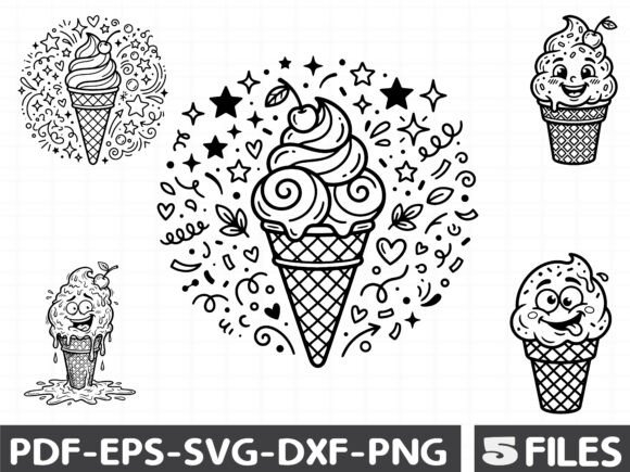 Quirky Ice Cream Graphics for Branding