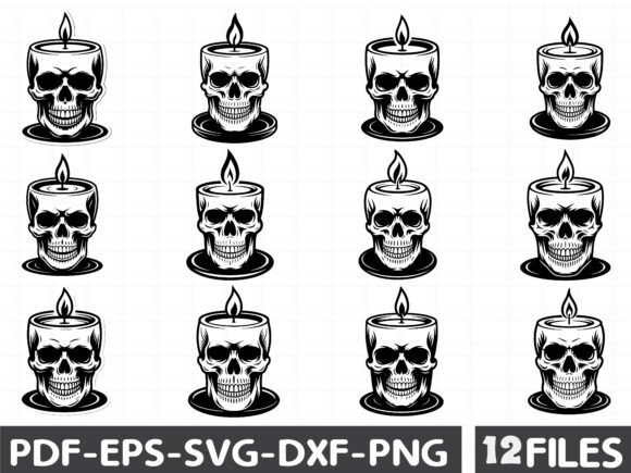 Skull Candle Cut Graphics for Bold Branding