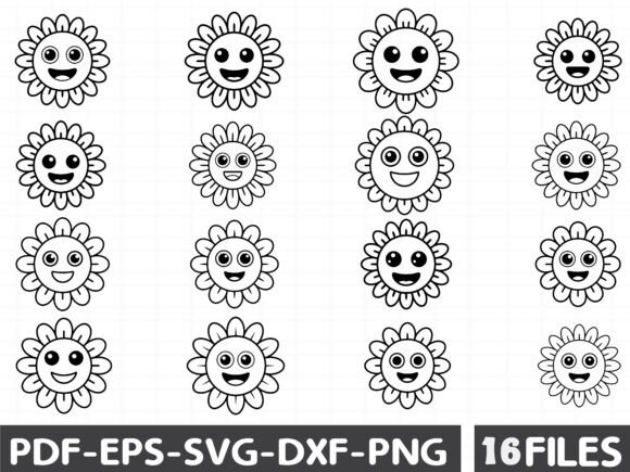 Smiley Face SVG, Daisy Happy Face Graphics