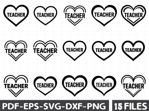 Teacher Candy Heart Svg Graphics for Branding