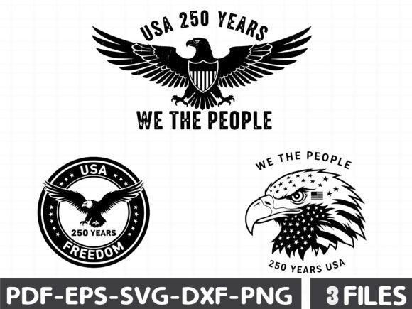USA 250 Years We the People Eagle Design Graphics